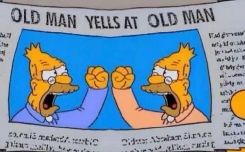Abuelo Simpson como Trump y Biden