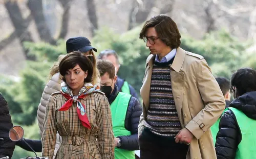 Adam Driver caracterizado como Maurizio Gucci. Foto: (Getty)
