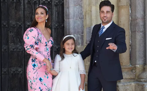 Paula Echevarría y David Bustamante junto a su hija Daniela. Foto: (Getty)