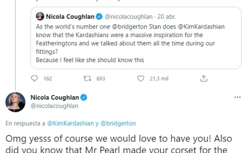 @KimKardashian, @nicolacoughlan y @bridgerton