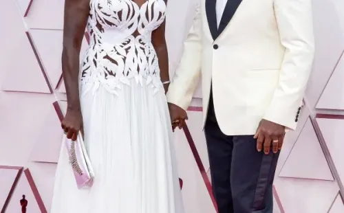 Viola Davis y su esposo en la alfombra roja. Foto: (Getty)