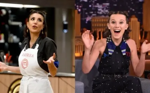 Millie Bobby Brown y Andrea Rincón. Foto: (Telefé/Getty)