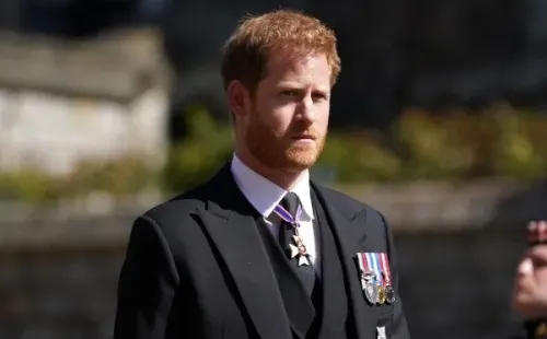 El Príncipe Harry en el funeral de Felipe de Edimburgo. Foto: (Getty)