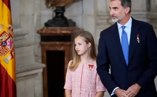 La Princesa Leonor y su padre, el Rey. Foto: (Getty)
