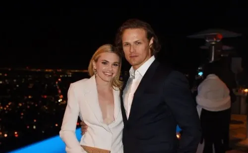 Sam Heughan y Mackenzie Mauzy. Foto: (Getty)
