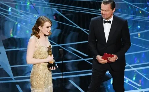 Emma Stone y Leonardo Di Caprio. Fuente: (Getty)