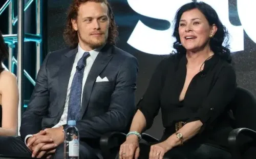 Sam Heughan y Diana Gabaldón. Foto: (Getty)