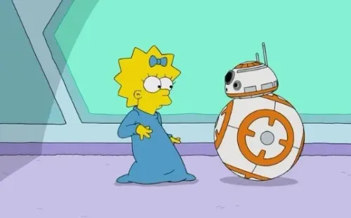 Maggie Simpson in The Force Awakens From Its Nap es el corto que cruza a Los Simpson con Star Wars (Disney imágenes)
