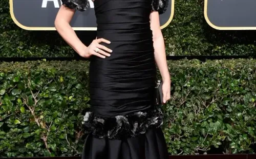 Caitriona en los Golden Globes luciendo su anillo. Foto: (Getty)