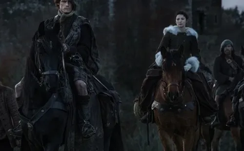 Claire y Jamie en las primeras temporadas. Foto: (Starz)