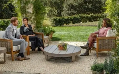 La entrevista de Meghan y Harry con Oprah. Foto: (BBC)