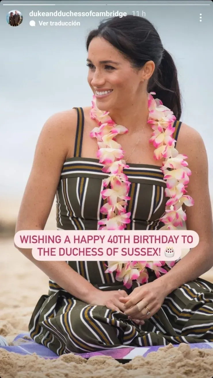 Los saludos de cumpleaños a Meghan Markle.
