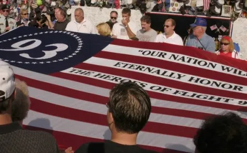 Estados Unidos en el segundo aniversario conmemorando a los héroes del Vuelo 93. Foto: (Getty)