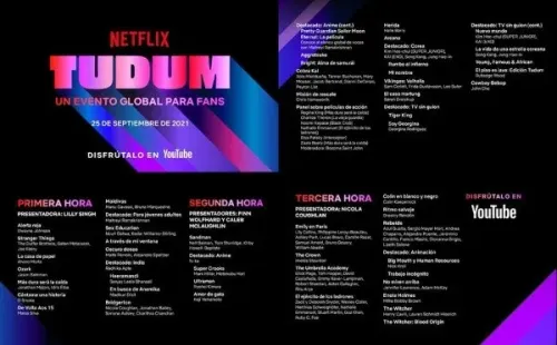 El cronograma oficial de TUDUM. Foto: (Netflix)