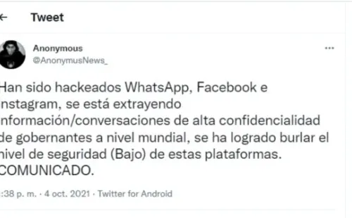 El tweet que generó los memes.