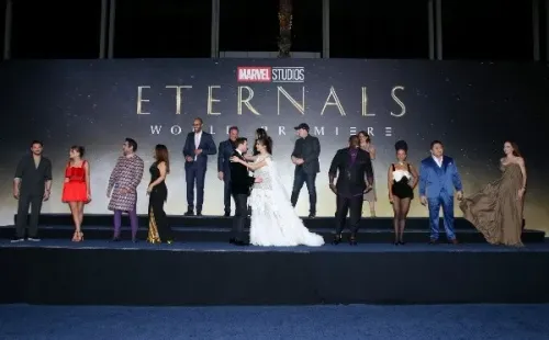 Los actores en la avant premiere de Eternals. Foto: (Getty)
