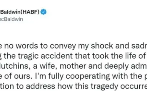 El primer tweet de Alec Baldwin.