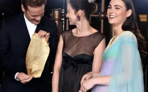 Sam Heughan, Caitriona Balfe y Sophie Skelton. Foto: (Getty)