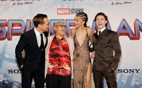 Benedict Cumberbatch, Jacob Batalon, Zendaya y Tom Holland. Foto: (Getty)