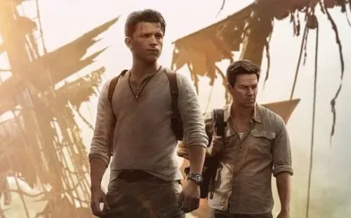 Tom Holland y Mark Wahlberg en Uncharted. Foto: (Sony Pictures)