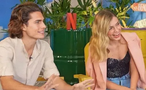 Giulia Guerrini junto a Guido Messina en el evento virtual de presentación de Cielo Grande. Foto: (Netflix)