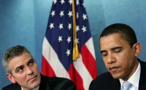 George Clooney y Barack Obama. Fuente: (Getty images).