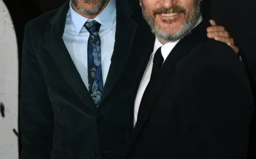 Todd Phillips y Joaquin Phoenix en el estreno de Joker (Getty).