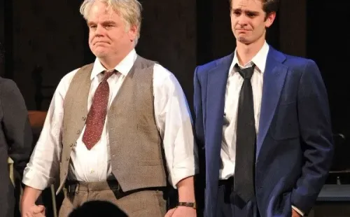 Philip Seymour Hoffman y Andrew Garfield (Getty).