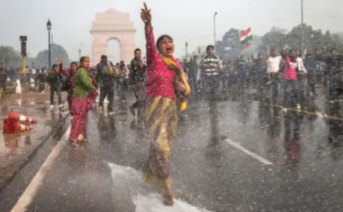 Protestas en Nueva Delhi para pedir por los derechos de las mujeres (Getty Images)