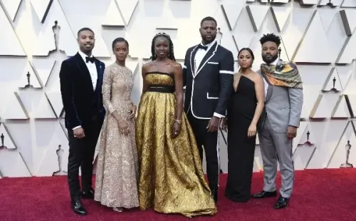 El reparto de Black Panther en los Premios Óscar de 2019 (Getty).