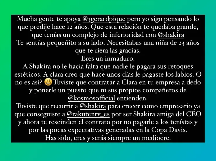 Jordi Martín dedicó un mensaje a Piqué en Twitter