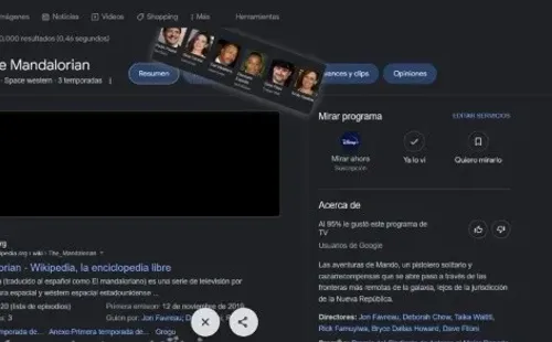 The Mandalorian aparece con Grogu en Google.