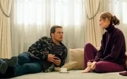 Céline Dion y Sam Heughan. Foto: (Sony Pictures)