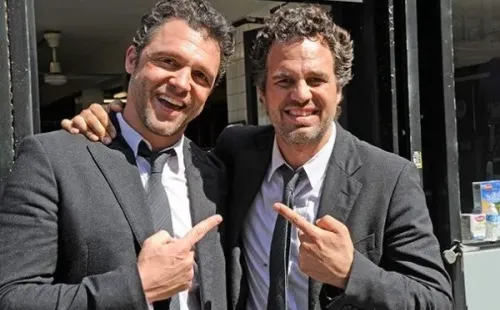Mark Ruffalo y su doble en el set de “Now you see mee” (Getty Images)