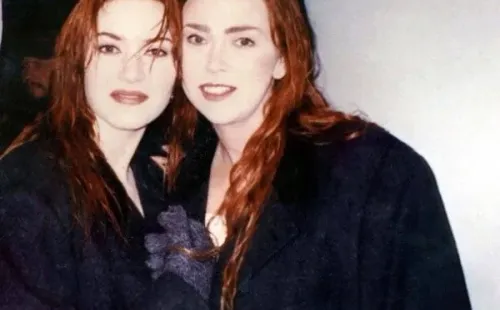 Kate Winslet y su doble después de la icónica escena de “Titanic” (Instagram)