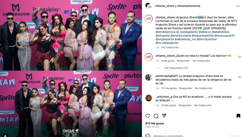 El elenco de Acapulco Shore 11 en los MTV Miaw 2023 (Instagram)