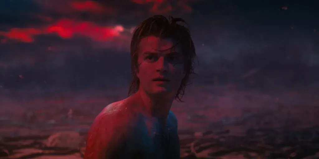 STRANGER THINGS. Joe Keery as Steve Harrington in STRANGER THINGS. Cr. Courtesy of Netflix © 2022