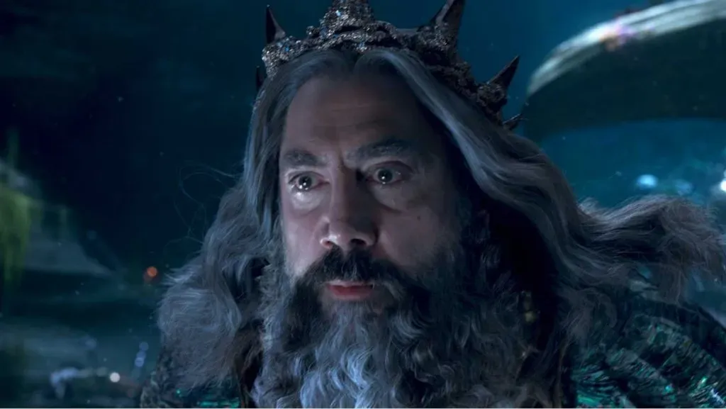 Javier Bardem como el Rey Tritón en La Sirenita. (IMDb)