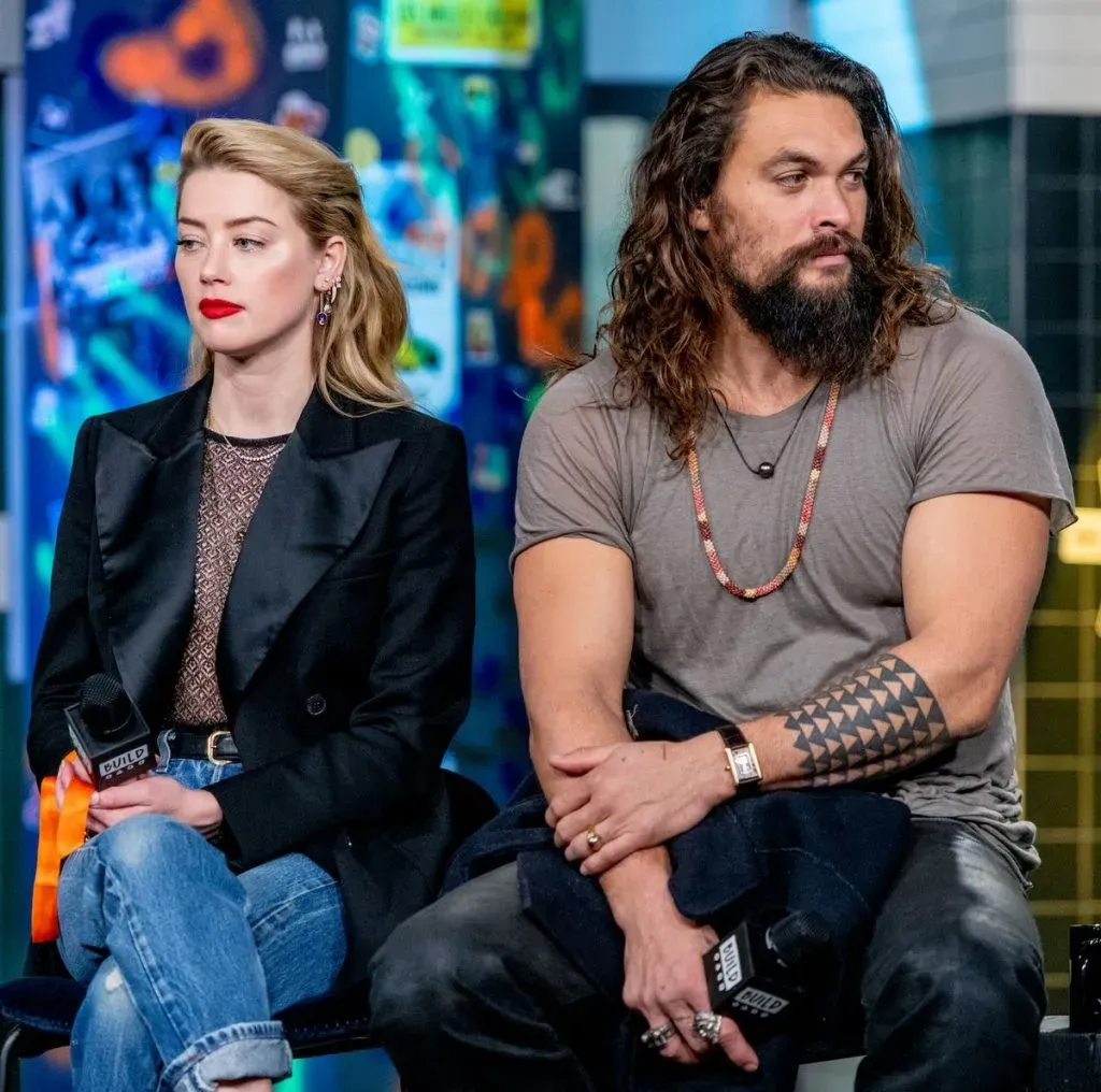 Amber Heard y Jason Momoa durante la promoción de Aquaman.