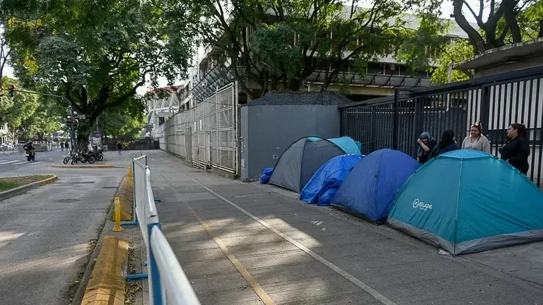 El campamento de las fans de Taylor Swift.