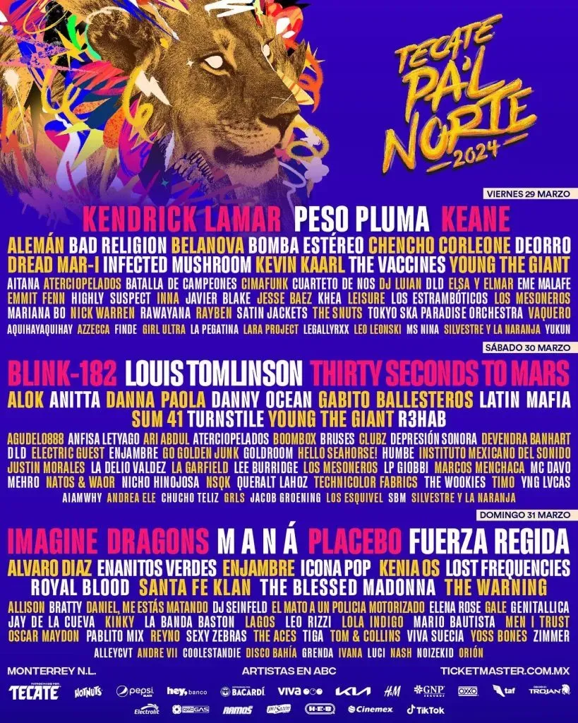 La cartelera completa para el Tecate Pa’l Norte.
