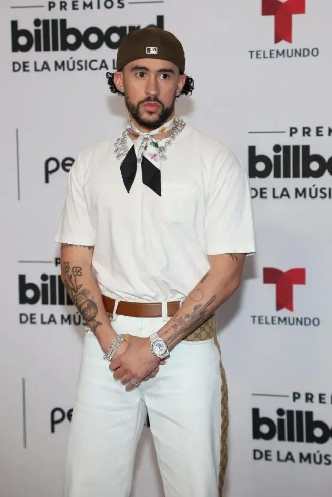 Bad Bunny no se encuentra nada contento con el tema que Flow GPT ha viralizado en TikTok. Imagen: Getty Images.