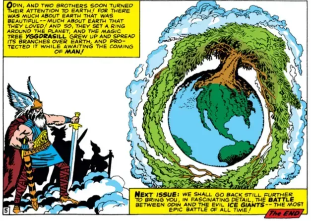 Loki: Una representación del Yggdrasil en los cómics de Marvel.