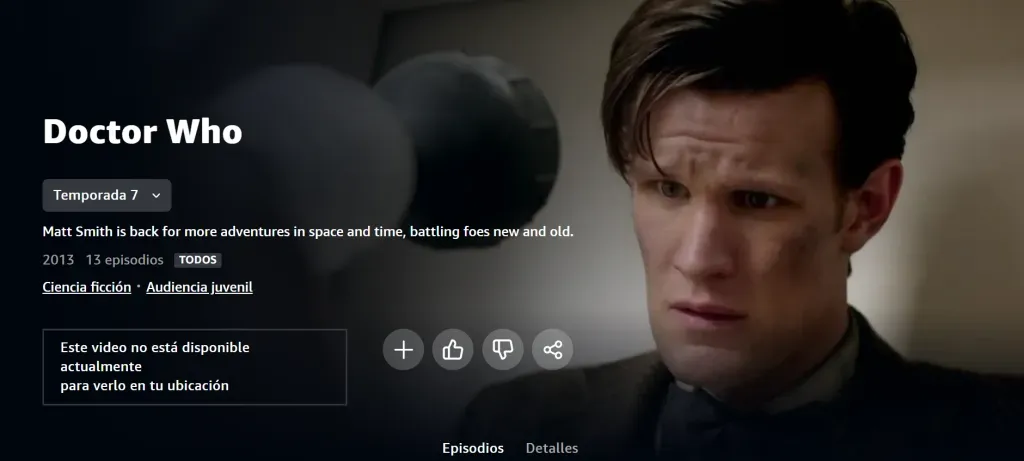 Matt Smith, quien encarnó al décimo primer Doctor, en la imagen promocional de la serie en Prime Video España. Imagen: Prime Video España.