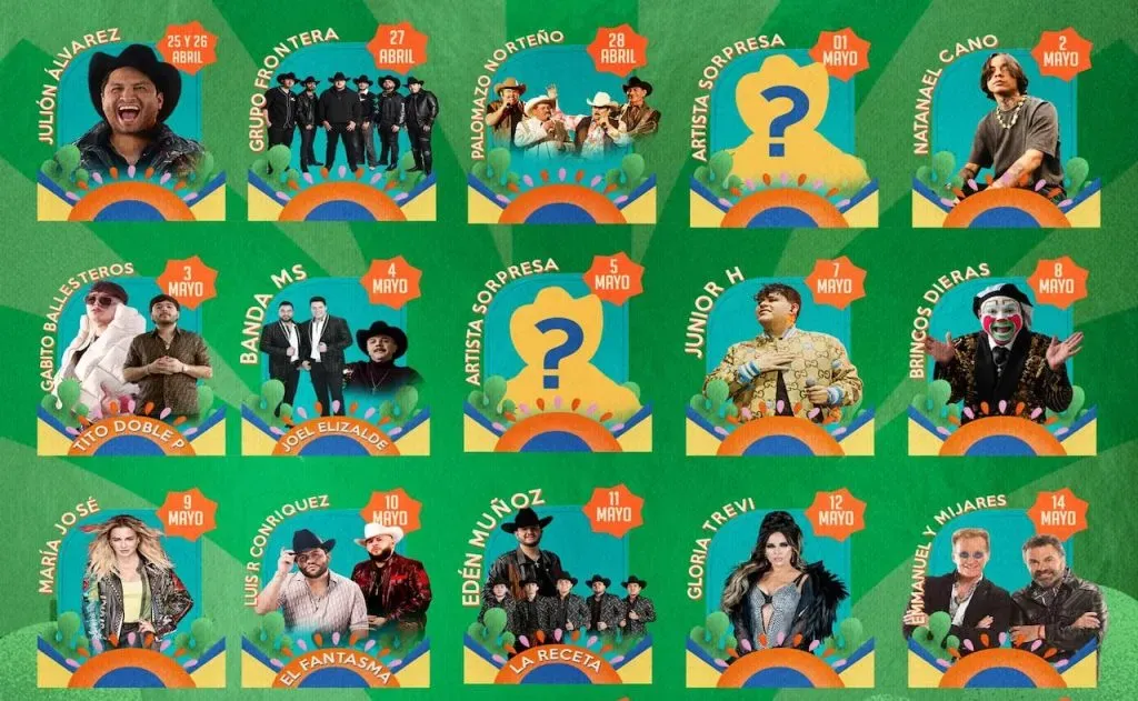 Los artistas que serán parte del EXPOGAN en el Palenque Hermosillo 2024.