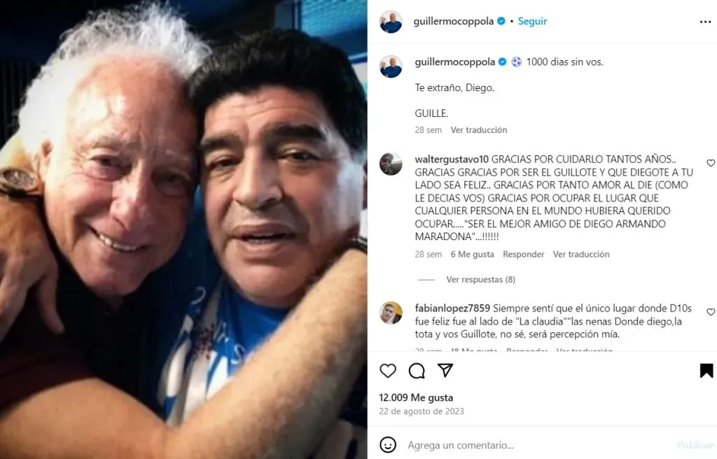 El recuerdo de Coppola a Maradona. (Instagram)