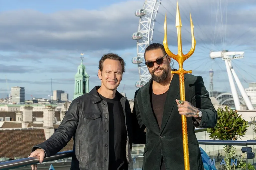 Patrick Wilson y Jason Momoa asisten a una sesión de fotos de Aquaman, el 11 de diciembre de 2023 en Londres, Inglaterra. Imagen: Getty Images.