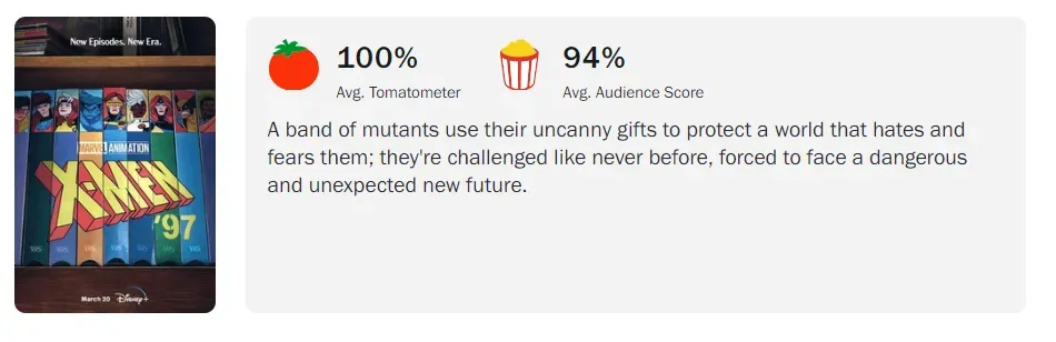 La serie de los X Men ha llegado hasta donde ninguna producción de Marvel lo había hecho hasta ahora. Imagen: Rotten Tomatoes.