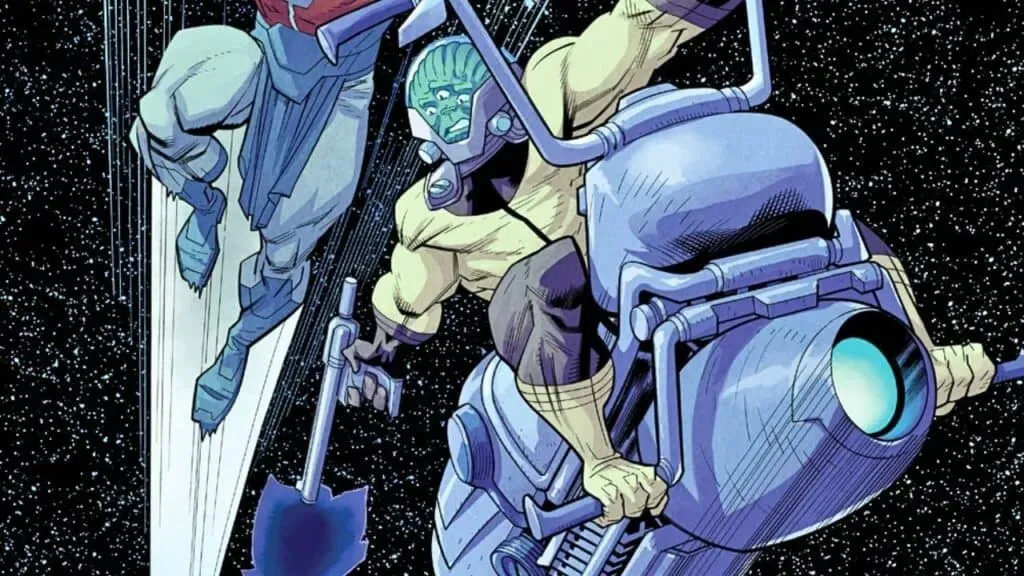 Así es como luce Space Racer en los comics de Invincible. Imagen: The Envoy Web.