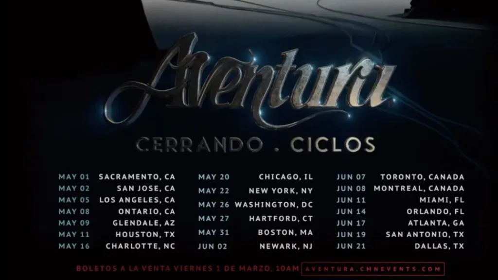 Fechas de la gira de Romeo Santos y Aventura (Instagram)